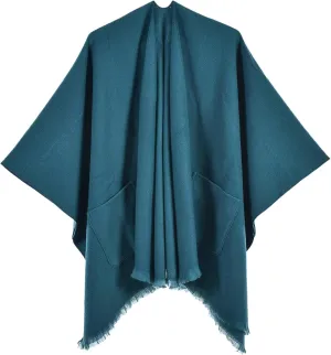 Shawl Wraps for Women Warm Chunky Shawl Scarves Fall Winter 2024 Cape Cardigan Sweaters Open Front Poncho Trendy