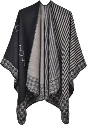 Shawl Wraps for Women Warm Chunky Shawl Scarves Fall Winter 2024 Cape Cardigan Sweaters Open Front Poncho Trendy