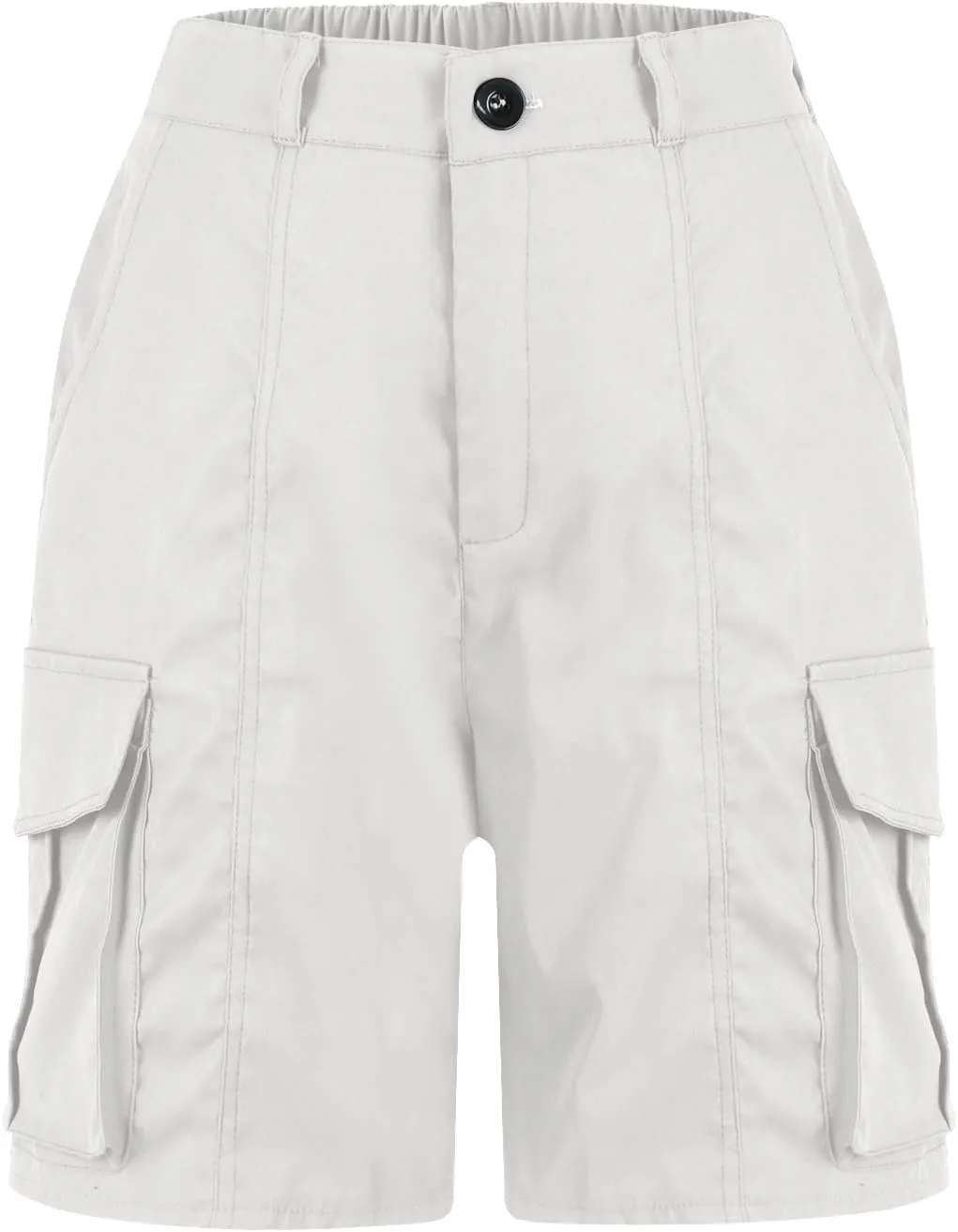 Summer Bermuda Cargo Shorts Women Knee Length Hiking Shorts 6 Pockets Casual High Waisted Camping Travel Shorts 2024