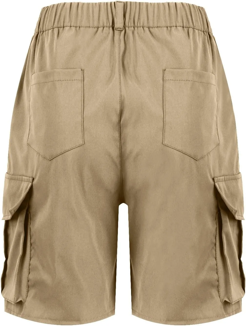 Summer Bermuda Cargo Shorts Women Knee Length Hiking Shorts 6 Pockets Casual High Waisted Camping Travel Shorts 2024