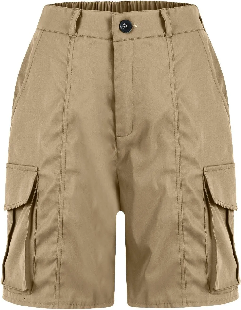 Summer Bermuda Cargo Shorts Women Knee Length Hiking Shorts 6 Pockets Casual High Waisted Camping Travel Shorts 2024