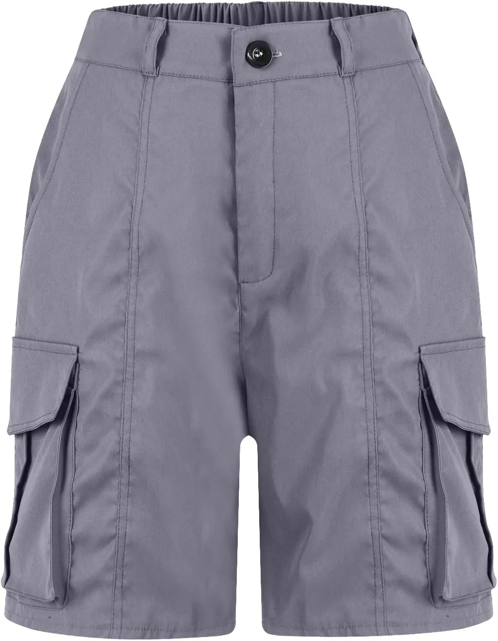 Summer Bermuda Cargo Shorts Women Knee Length Hiking Shorts 6 Pockets Casual High Waisted Camping Travel Shorts 2024