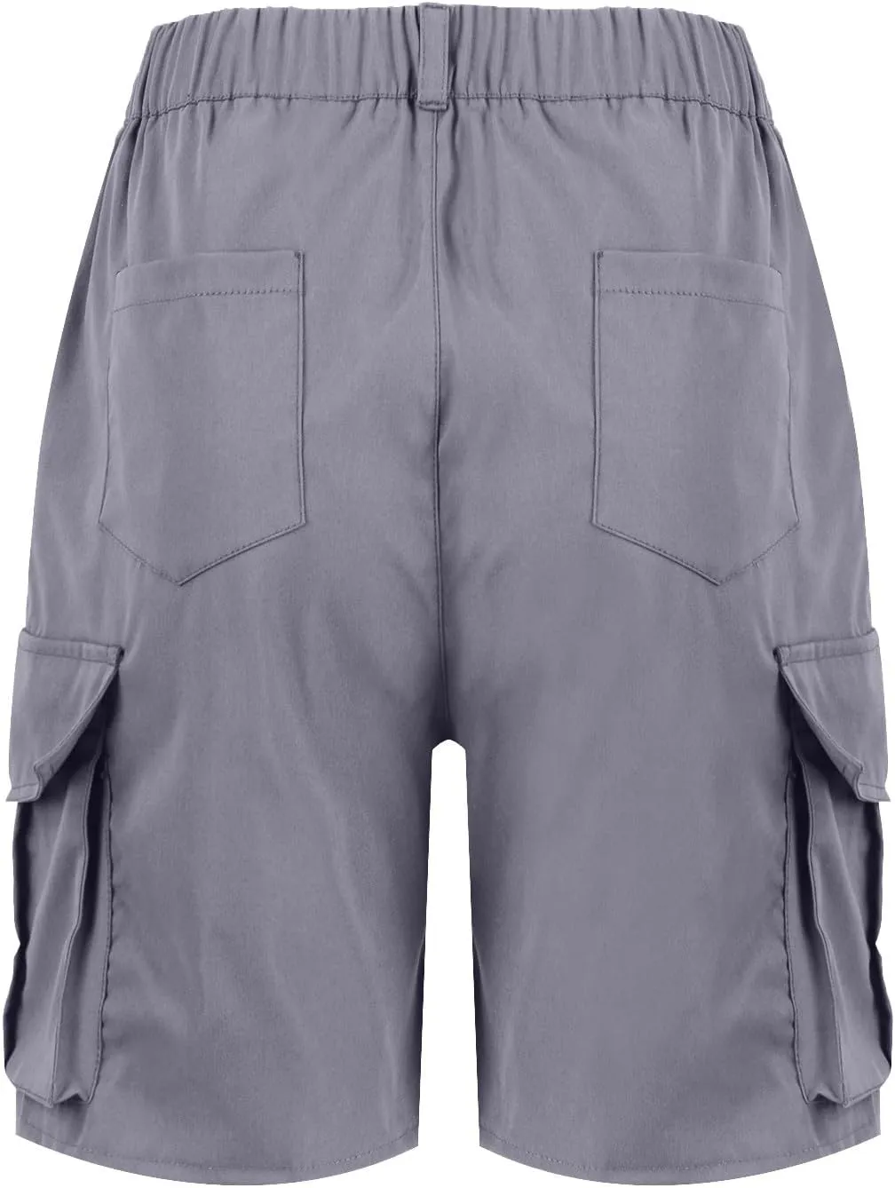 Summer Bermuda Cargo Shorts Women Knee Length Hiking Shorts 6 Pockets Casual High Waisted Camping Travel Shorts 2024