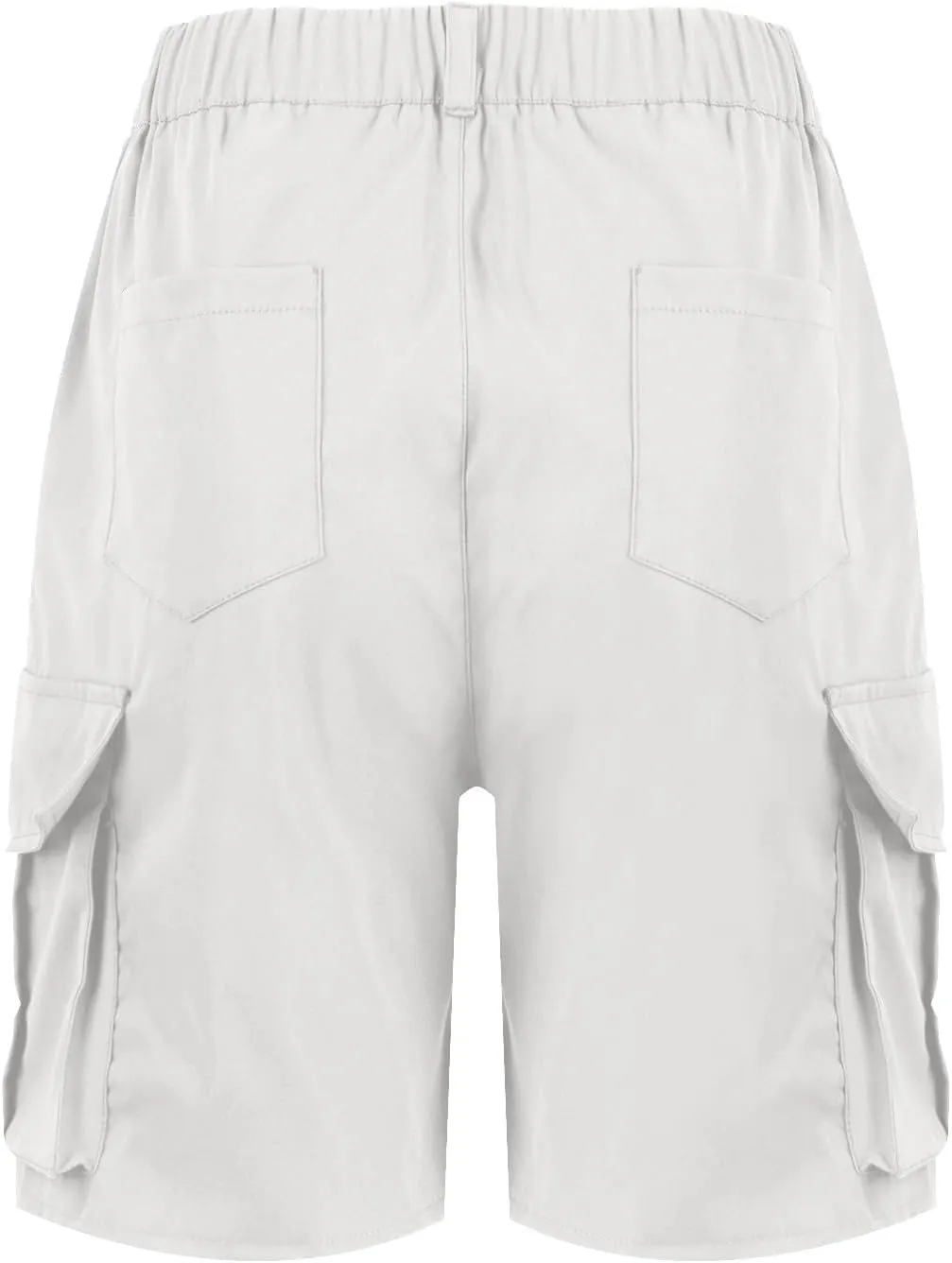 Summer Bermuda Cargo Shorts Women Knee Length Hiking Shorts 6 Pockets Casual High Waisted Camping Travel Shorts 2024