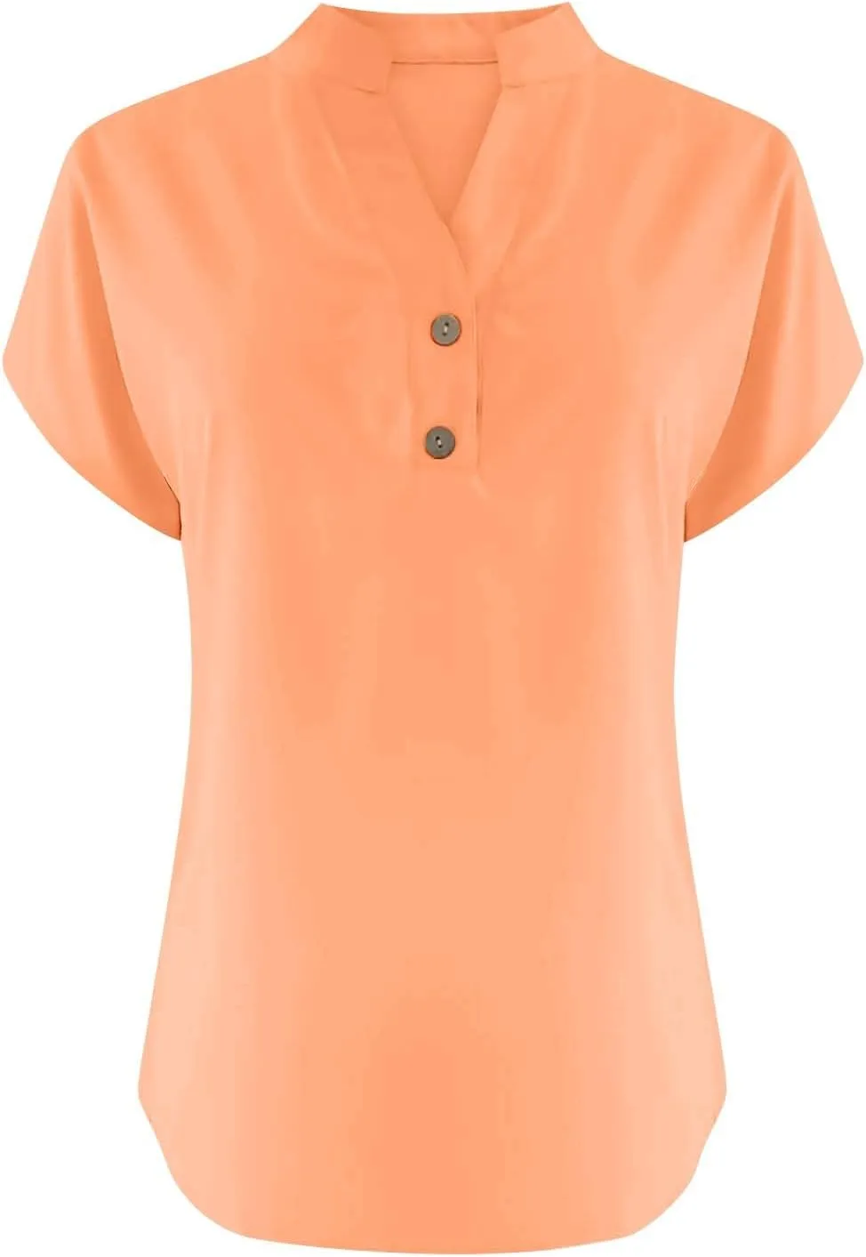 Summer Tops for Women,2025 Trendy Short Sleeve Cotton Linen Shirt Casual Button v Neck Tunic Blouses Outfits,