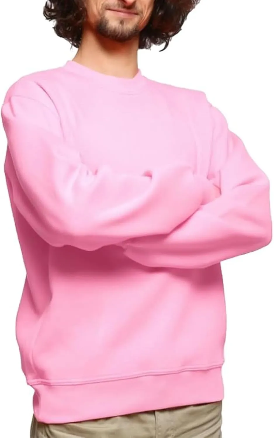 Sweatshirts for Men Long Sleeve Crewneck Sweatshirt Loose Casual Fashion Outerwear Plain Daily Versatile Pullover Tops