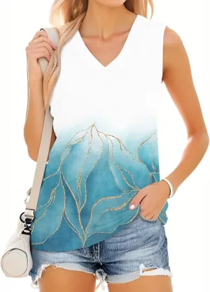 Tank Top for Women 2025 Sleeveless V Neck Summer Causal Loose Fit Tops Basic Flowy Dressy Cute Long Shirts Outfits