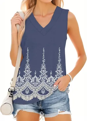 Tank Top for Women 2025 Sleeveless V Neck Summer Causal Loose Fit Tops Basic Flowy Dressy Cute Long Shirts Outfits