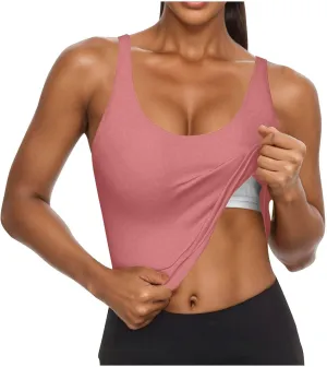 Tank Top for Women Built in Bra Workout Yoga Shirts Spaghetti Strap Padded Basic Camisole Tops Summer Athletic Tanks