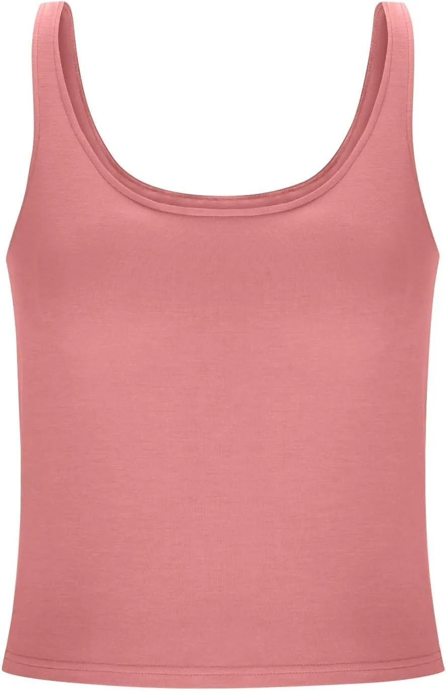 Tank Top for Women Built in Bra Workout Yoga Shirts Spaghetti Strap Padded Basic Camisole Tops Summer Athletic Tanks