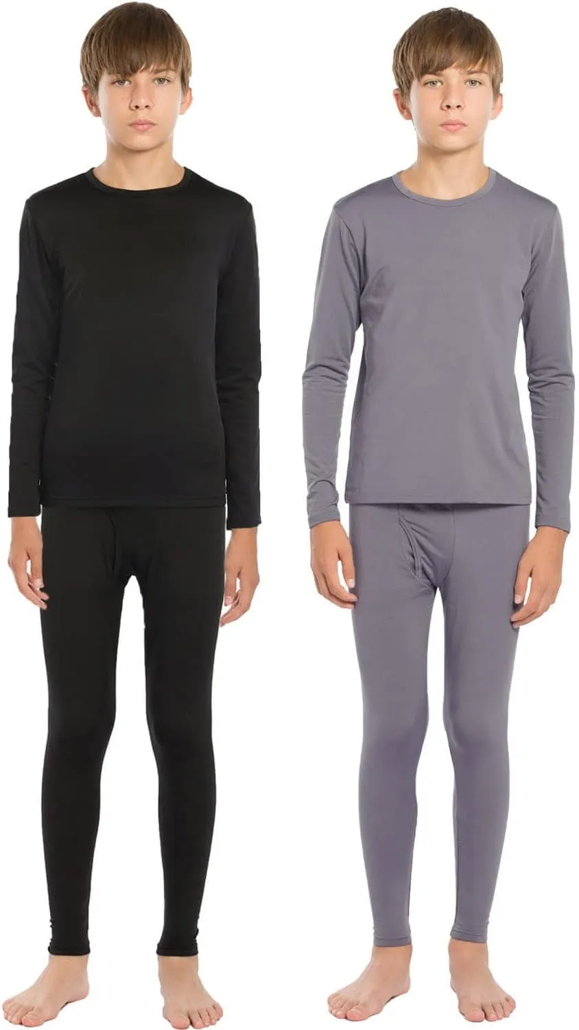 Thermal Underwear Set for Boys Long Johns Fleece Lined Kids Base Layer Thermals Sets Boy
