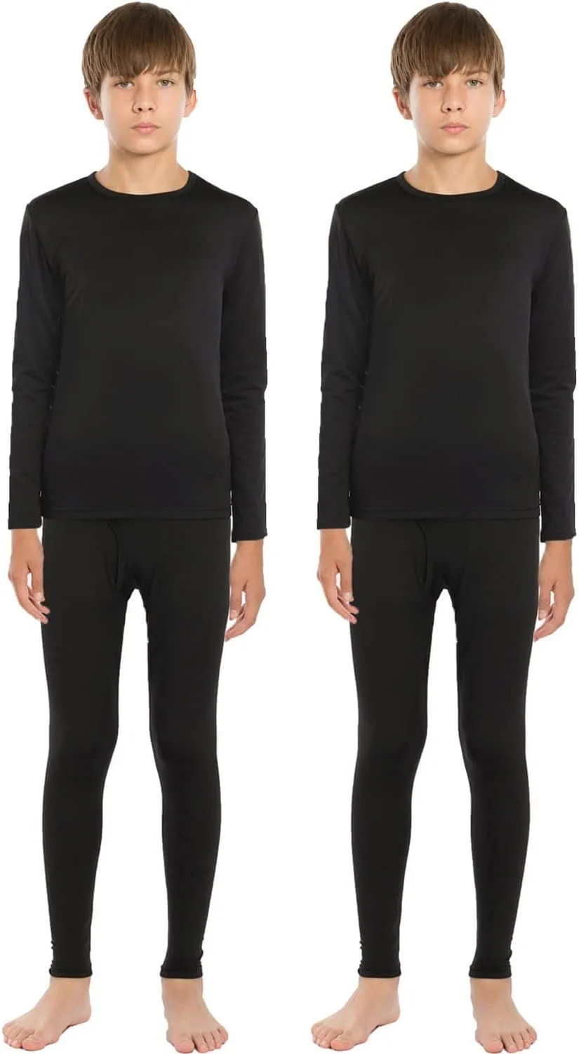 Thermal Underwear Set for Boys Long Johns Fleece Lined Kids Base Layer Thermals Sets Boy