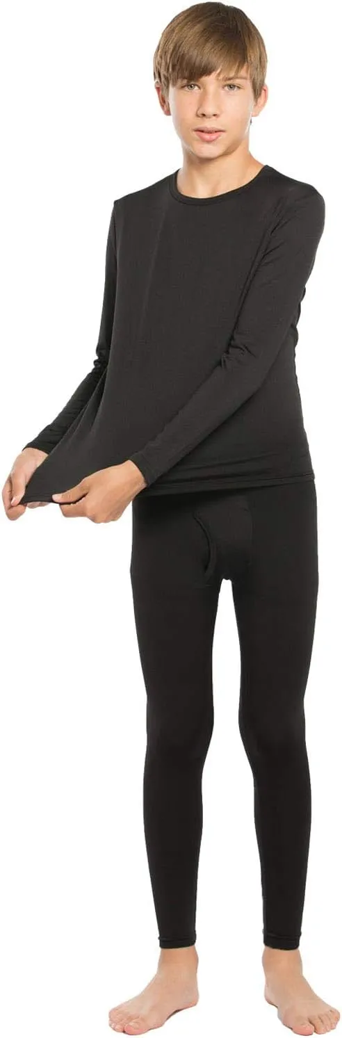 Thermal Underwear Set for Boys Long Johns Fleece Lined Kids Base Layer Thermals Sets Boy