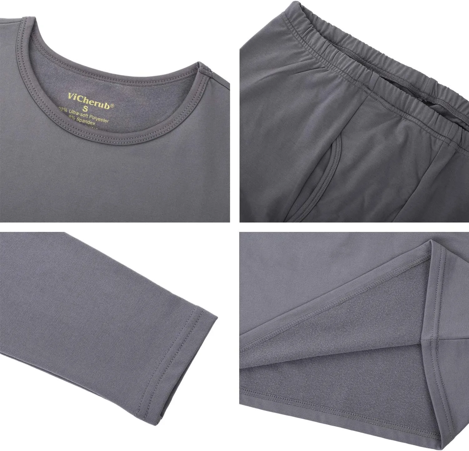 Thermal Underwear Set for Boys Long Johns Fleece Lined Kids Base Layer Thermals Sets Boy