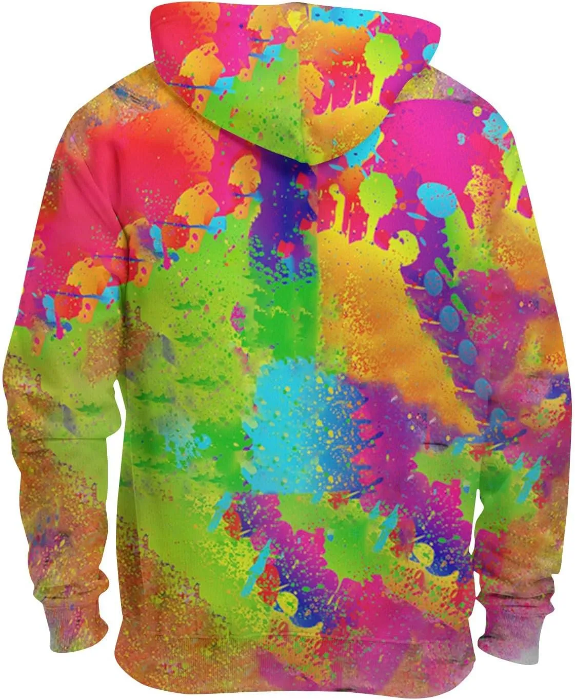 Tie Dye Hoodies For Men Novelty Hood Pullover Plus Size Printed Sweatshirts With Pocket Hoodies For Men Sweatshirt