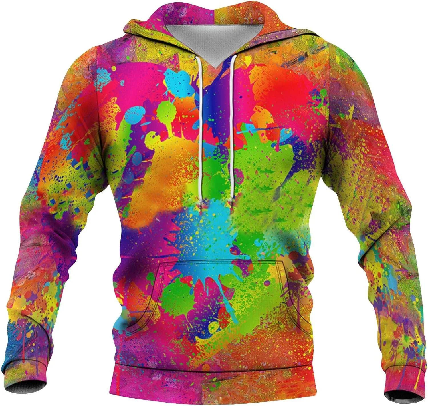 Tie Dye Hoodies For Men Novelty Hood Pullover Plus Size Printed Sweatshirts With Pocket Hoodies For Men Sweatshirt