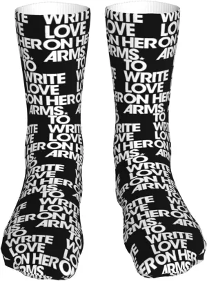 To Write Love On Her Arms Air Cushioned Running Socks Breathable Round Neck Socks