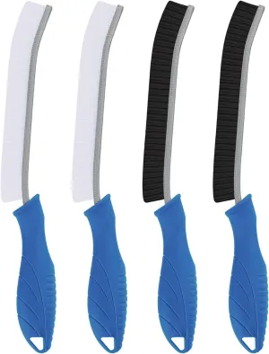Toilet Brush, 4Pcs Bathroom Cleaning Brush, Toilet Scrubber, Deep Toilet Bowl Brush with Hanging Hole, Multifunctional Gap Cleaning Brush, Bristles for Kitchen Sinks, Tub,Shower (4, Lichen Blue)