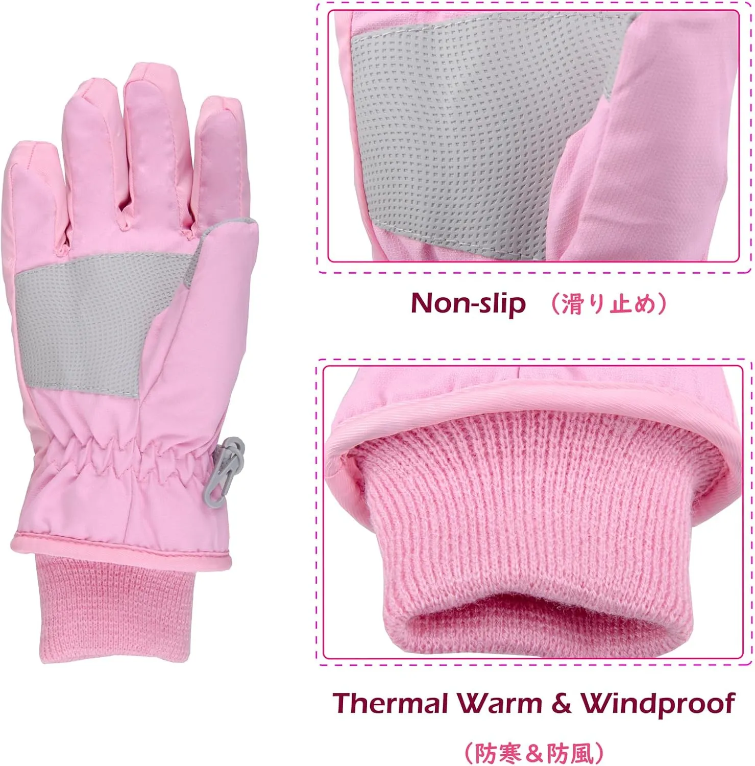 TRIWONDER Kids Ski Snow Gloves Winter Cold Weather Windproof Warm Snowboard Sport Mittens for Boys Girls