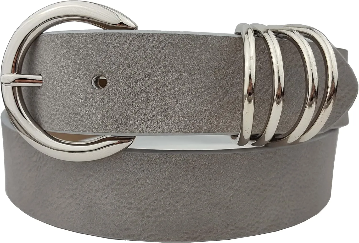 Vegan Leathrette Jean Belt with Double D Shape Buckle