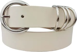 Vegan Leathrette Jean Belt with Double D Shape Buckle