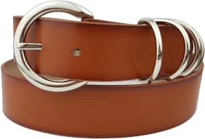 Vegan Leathrette Jean Belt with Double D Shape Buckle