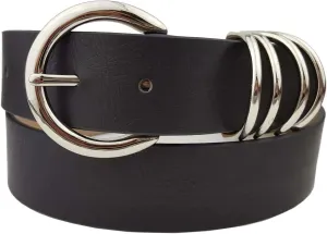 Vegan Leathrette Jean Belt with Double D Shape Buckle