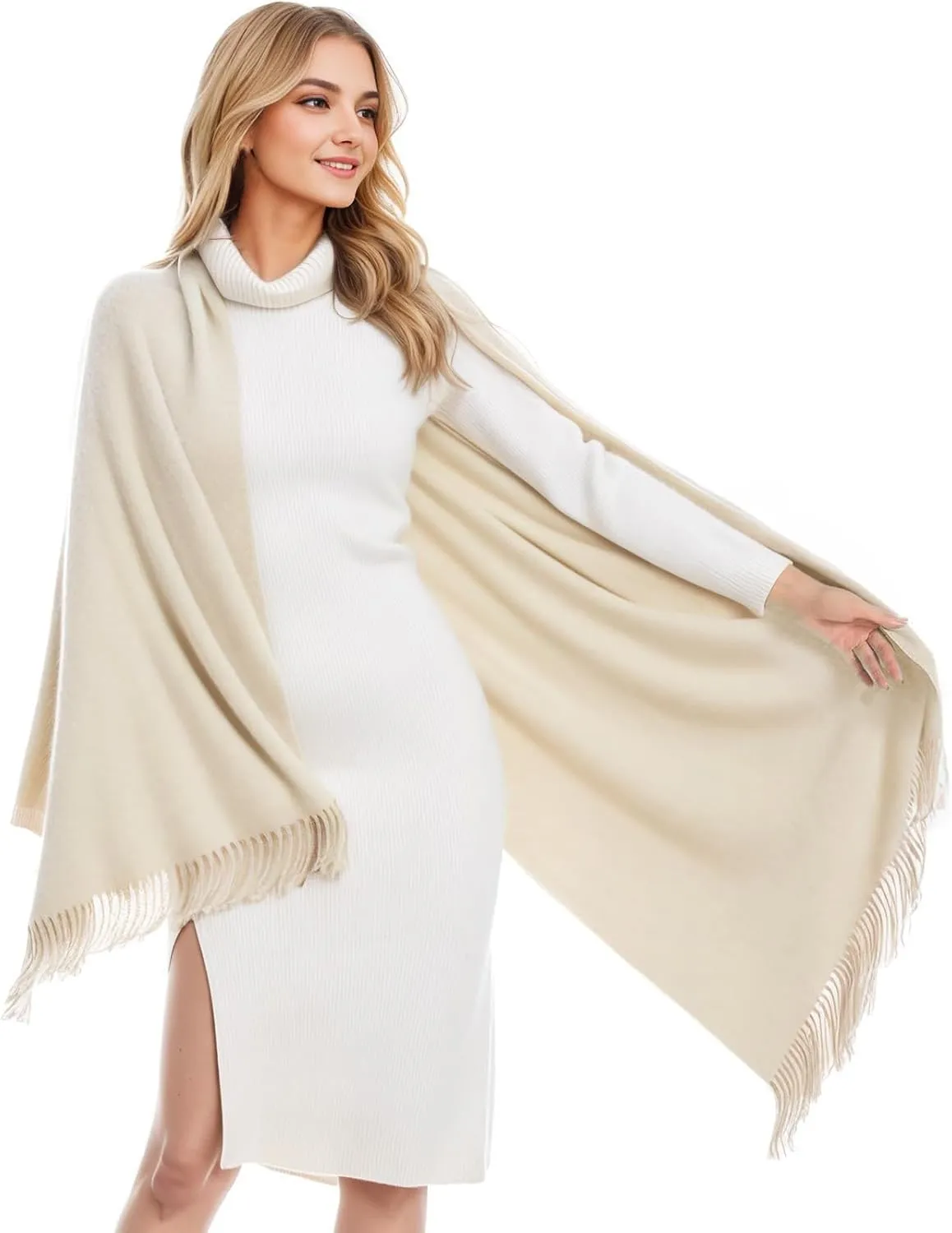 Winter Women Warm Scarf Shawl Large Scarves Open Front Poncho Cape Blanket Cardigan Sweater for Cold Weather