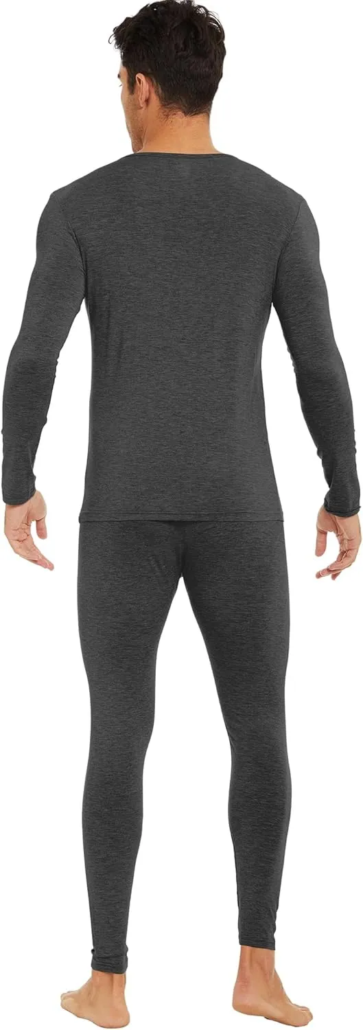 WiWi Men's Thermal Underwear Long Johns Set Soft Warm Base Layer Top and Bottom Sets Viscose made from Bamboo S-XXL