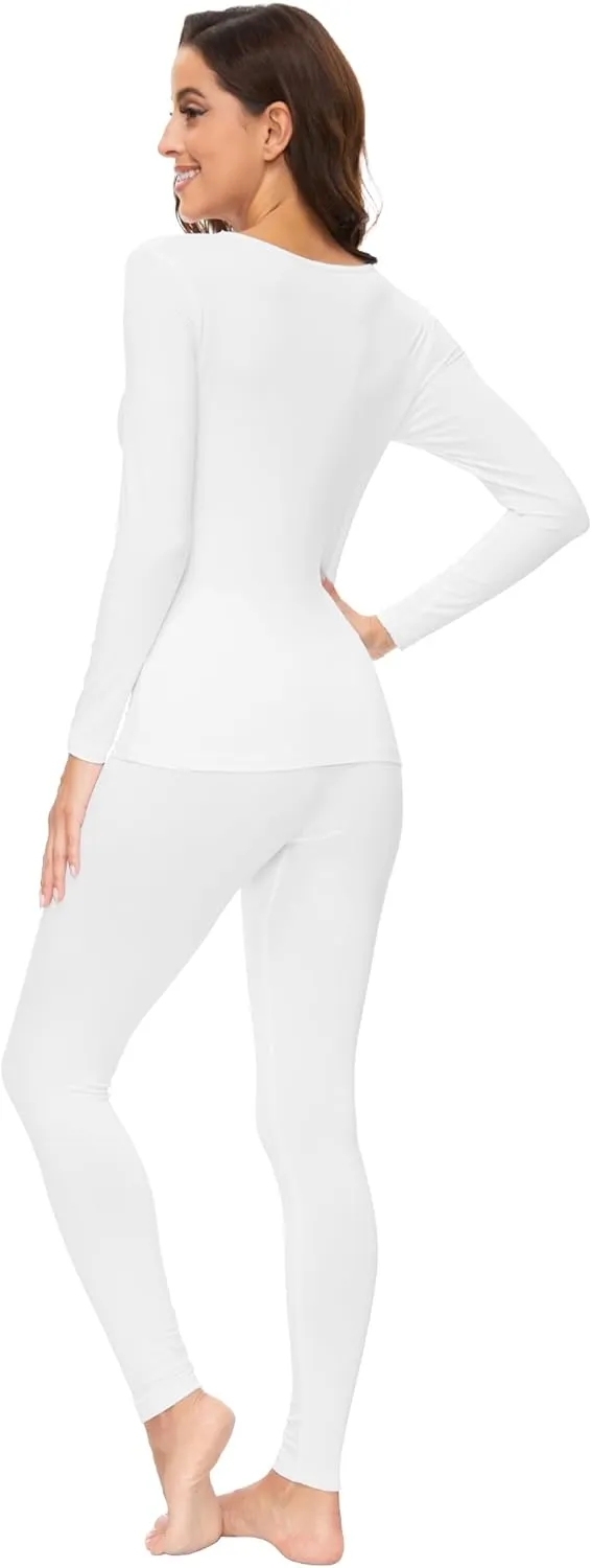 WiWi Soft Viscose from Bamboo Underwear for Women Thermal Long Johns Sets Super Warm Base Layer Top Pants Pajamas Set S-3X
