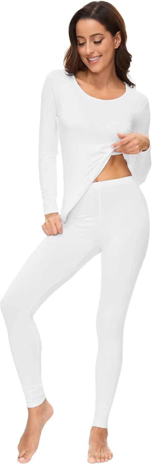 WiWi Soft Viscose from Bamboo Underwear for Women Thermal Long Johns Sets Super Warm Base Layer Top Pants Pajamas Set S-3X