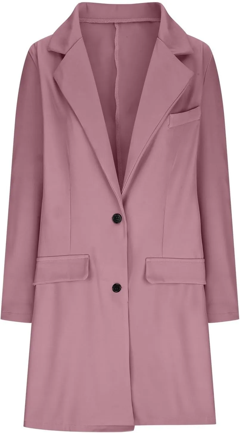 Women Elegant Notched Collar Double Breasted Wool Blend Over Coat Double-Breasted Lapel Jacket Outwear