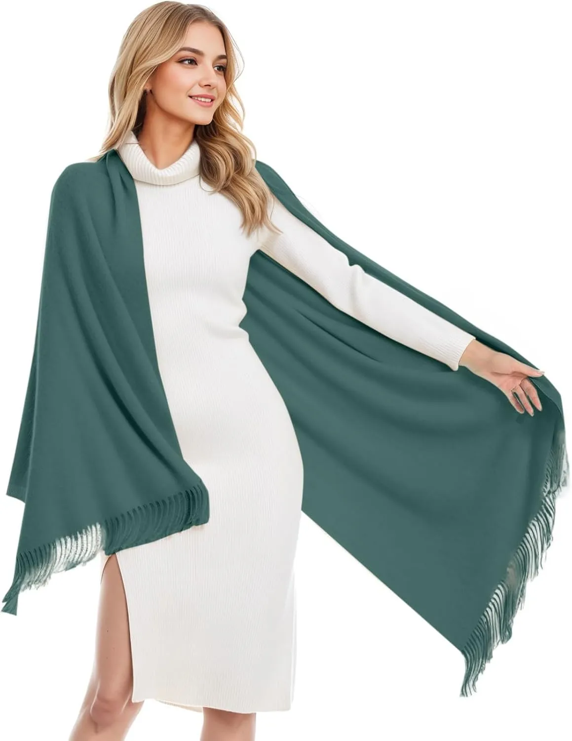 Women Pashmina Knitted Warm Cardigan Coat Poncho Sweater Scarf Cape Oversized Shawl Wraps Floral Blanket for Fall Winter