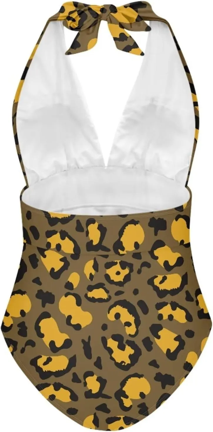 Women Sexy One Piece Swimsuit High Waisted Bathing Suit Cutout Racerback Swimwear Easy to Clean