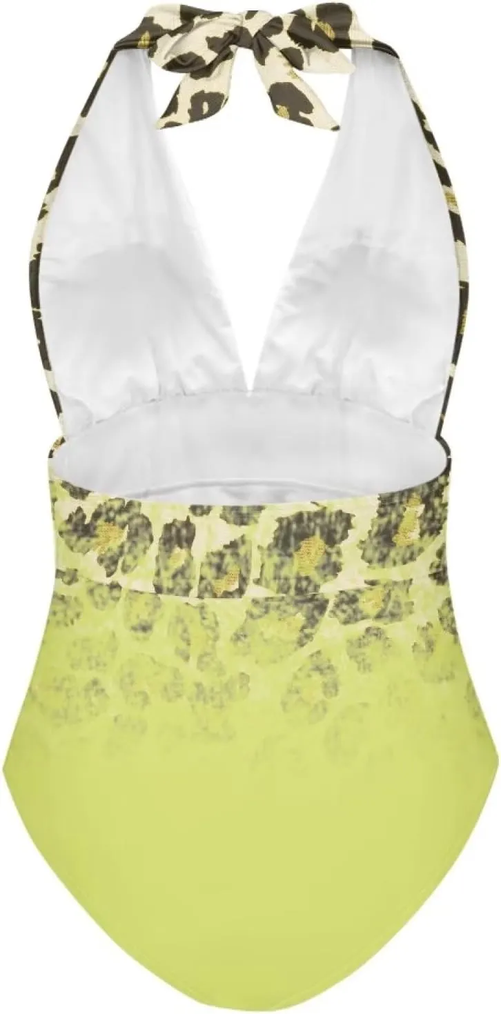 Women Sexy One Piece Swimsuit High Waisted Bathing Suit Cutout Racerback Swimwear Easy to Clean