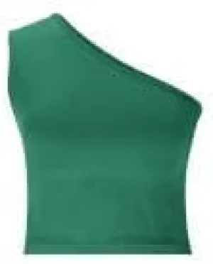 Women Summer Crop Tank Top Double Lined One Shoulder Athletic Tops Sleeveless Cute Going Out Cami Outfit
