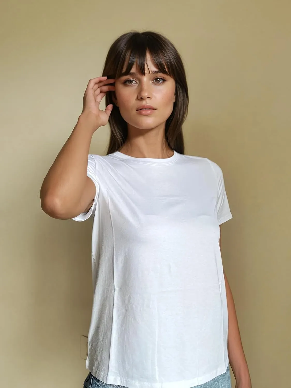 Women's Basic T Shirt, Summer 2025 Cotton Crewneck Tees, Regular Fit, Short-Sleeve, Plain T-Shirts, Trendy Casual Tees Shirts