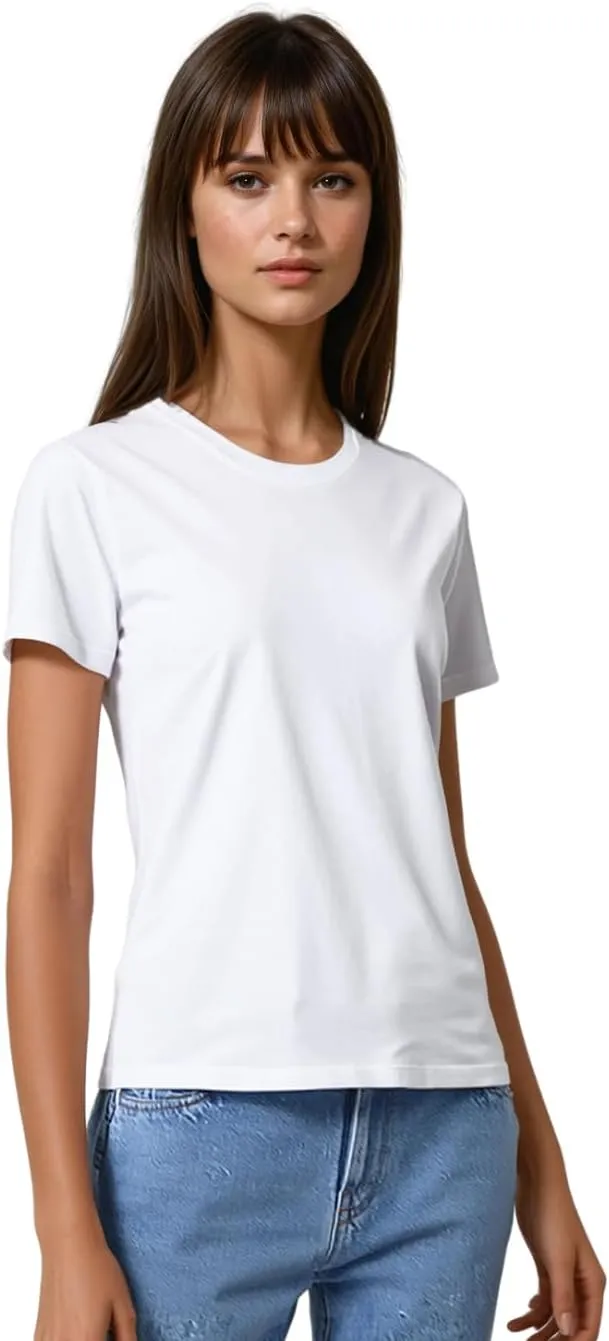 Women's Basic T Shirt, Summer 2025 Cotton Crewneck Tees, Regular Fit, Short-Sleeve, Plain T-Shirts, Trendy Casual Tees Shirts