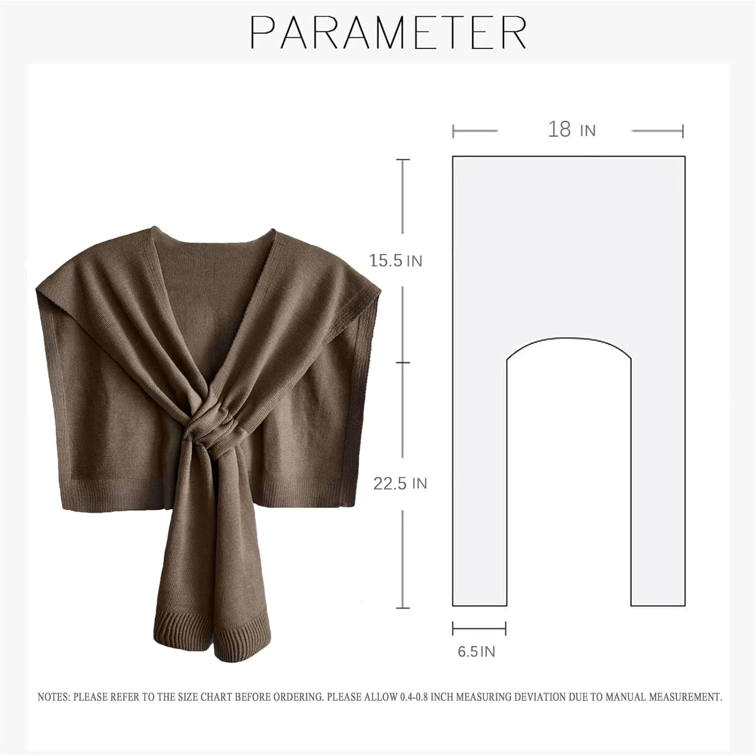 Women's Fashion Knitted Shawl - Khaki Sweater Shawl for Air-Conditioned Rooms