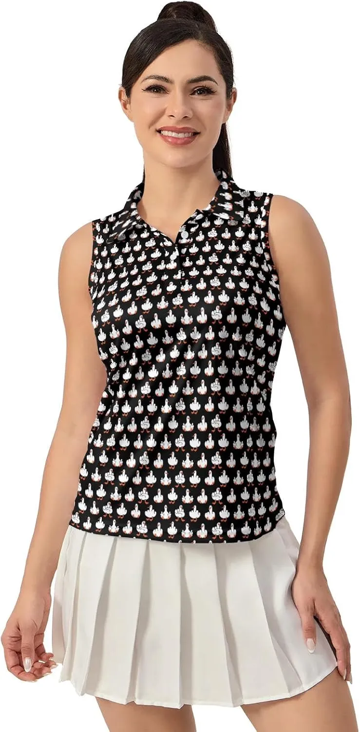 Women's Golf Shirts Sleeveless Polo Shirt Moisture Wicking Tennis Top Athletic Tanks Golf Outfit