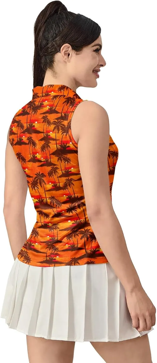 Women's Golf Shirts Sleeveless Polo Shirt Moisture Wicking Tennis Top Athletic Tanks Golf Outfit