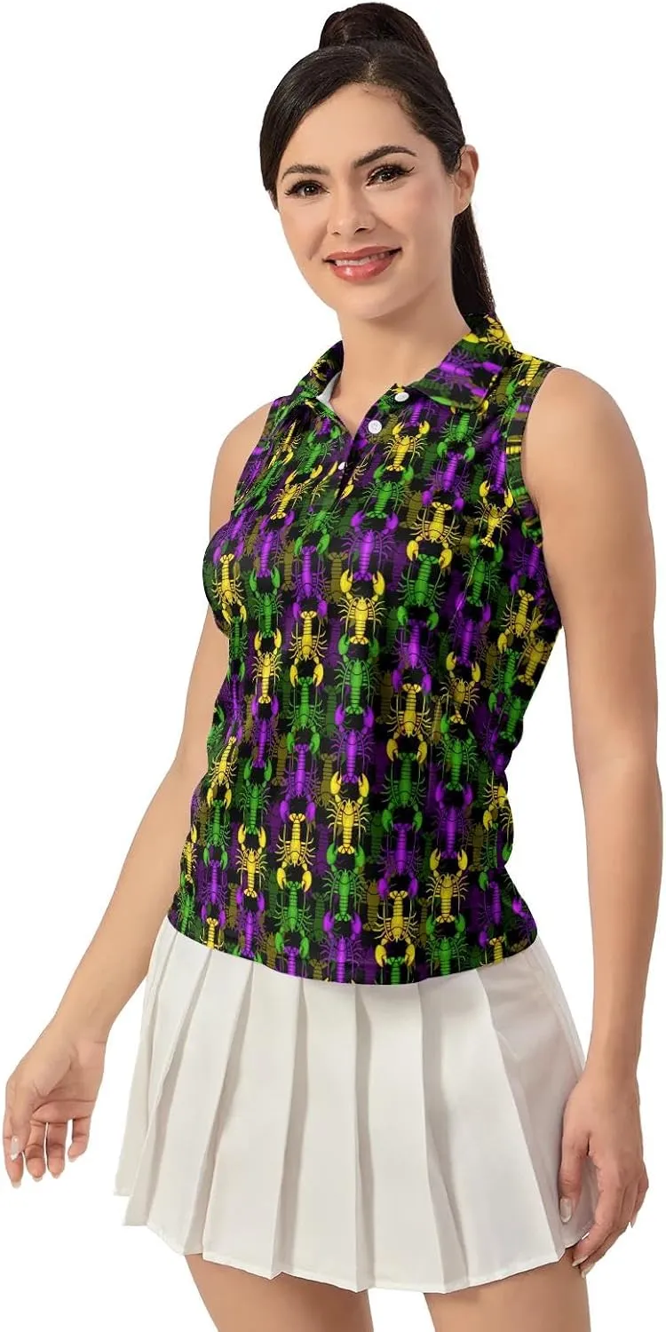 Women's Golf Shirts Sleeveless Polo Shirt Moisture Wicking Tennis Top Athletic Tanks Golf Outfit