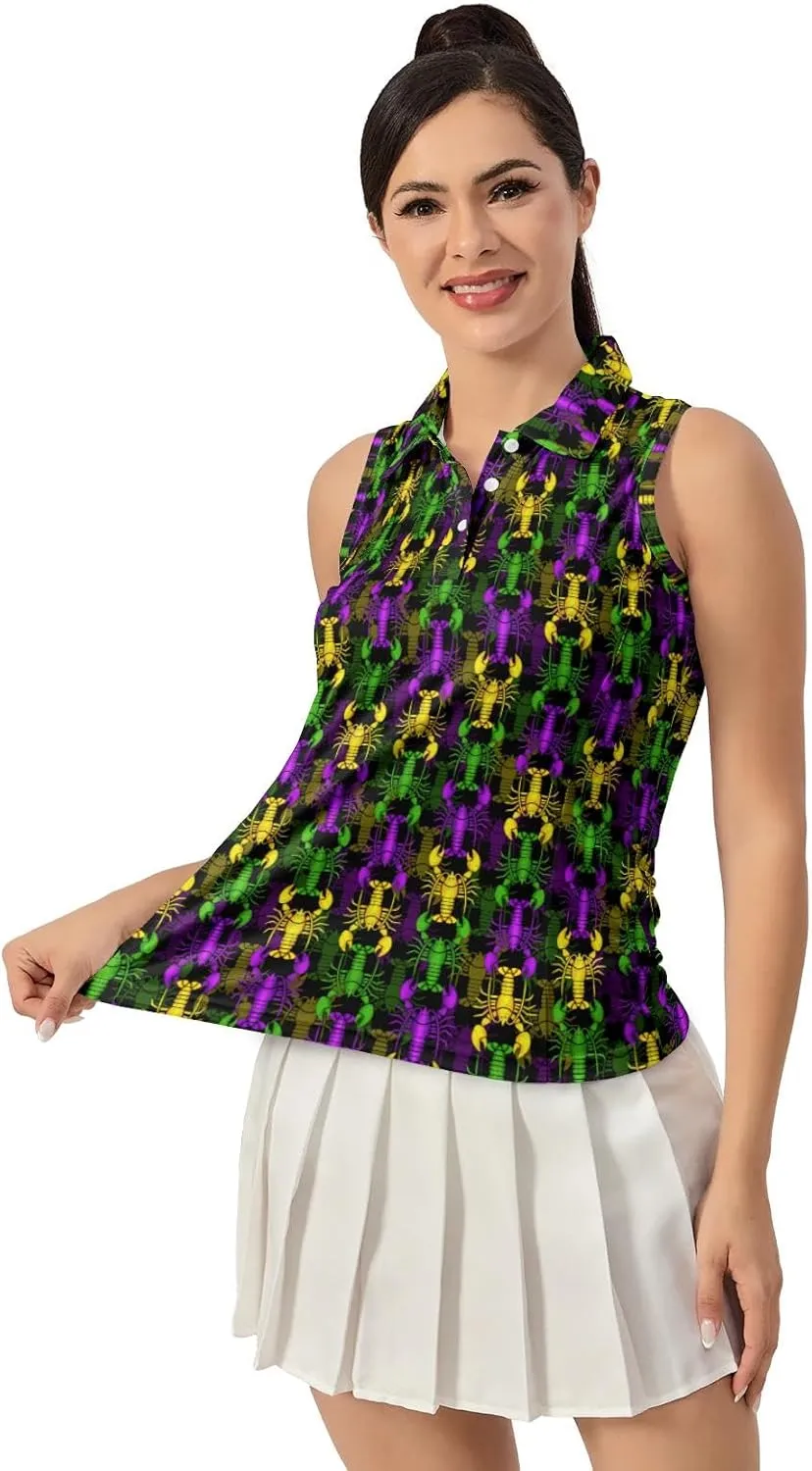 Women's Golf Shirts Sleeveless Polo Shirt Moisture Wicking Tennis Top Athletic Tanks Golf Outfit