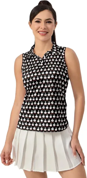 Women's Golf Shirts Sleeveless Polo Shirt Moisture Wicking Tennis Top Athletic Tanks Golf Outfit