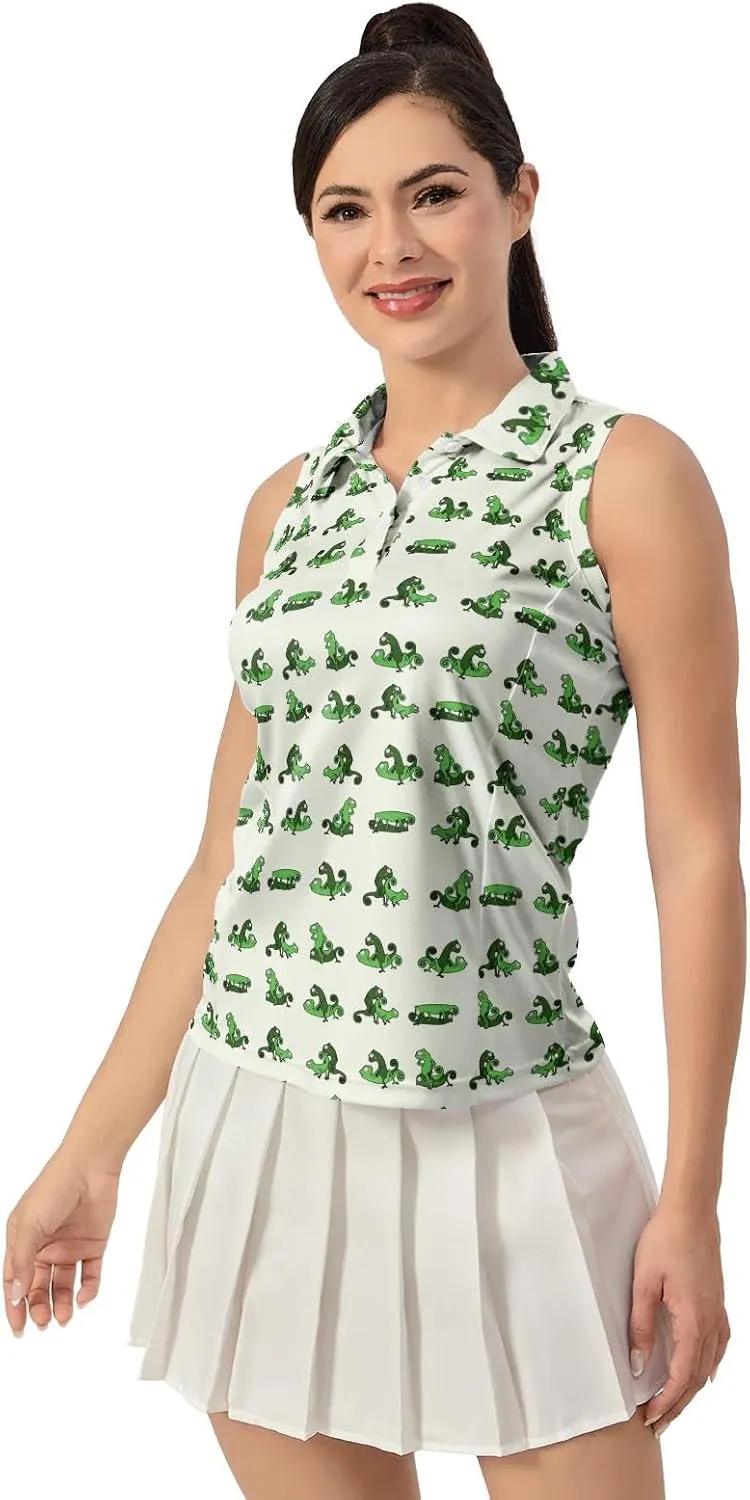 Women's Golf Shirts Sleeveless Polo Shirt Moisture Wicking Tennis Top Athletic Tanks Golf Outfit
