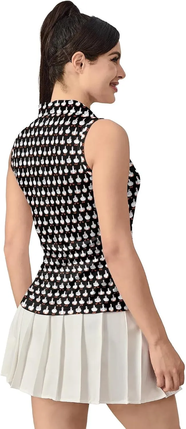 Women's Golf Shirts Sleeveless Polo Shirt Moisture Wicking Tennis Top Athletic Tanks Golf Outfit