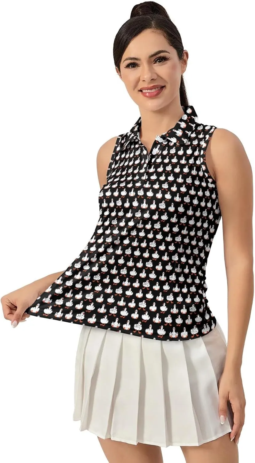 Women's Golf Shirts Sleeveless Polo Shirt Moisture Wicking Tennis Top Athletic Tanks Golf Outfit