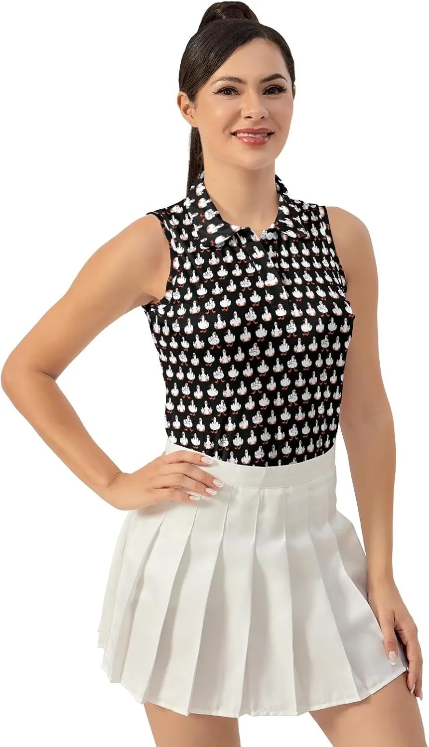 Women's Golf Shirts Sleeveless Polo Shirt Moisture Wicking Tennis Top Athletic Tanks Golf Outfit