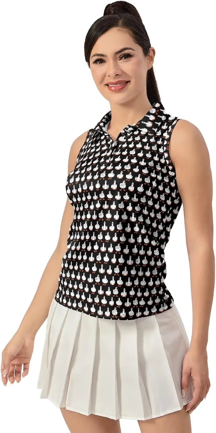Women's Golf Shirts Sleeveless Polo Shirt Moisture Wicking Tennis Top Athletic Tanks Golf Outfit