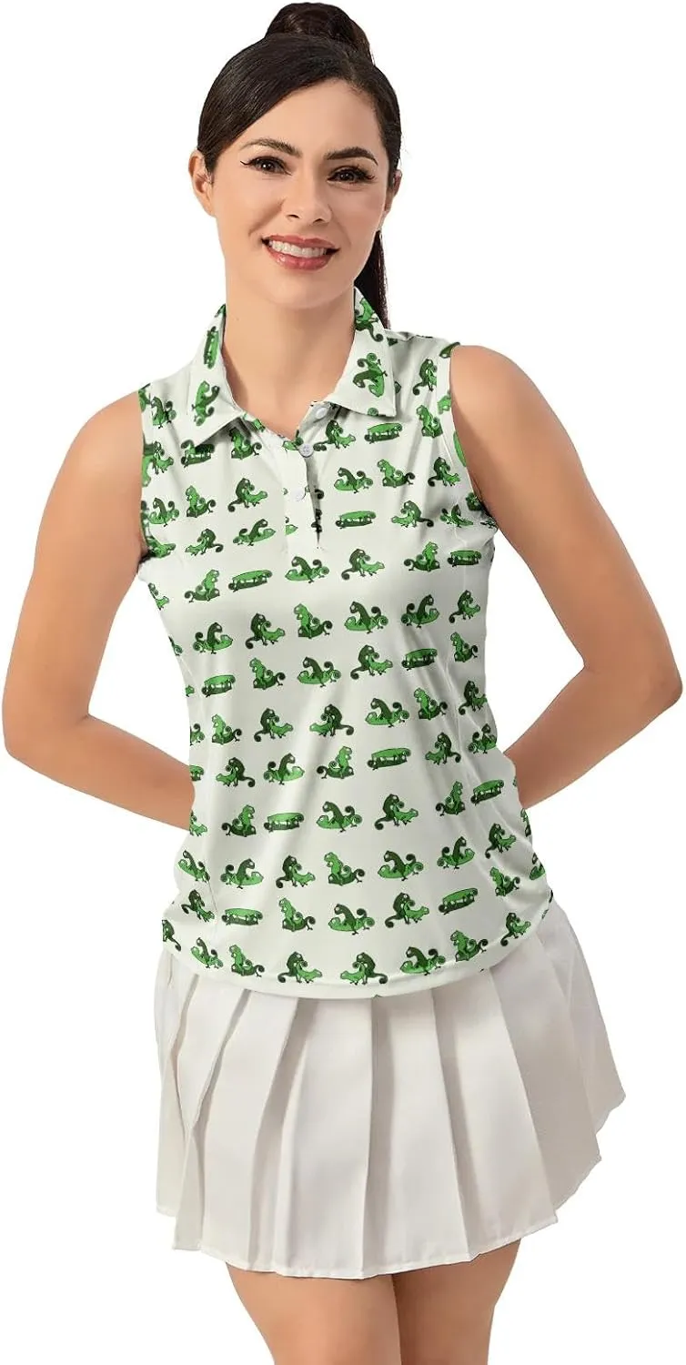Women's Golf Shirts Sleeveless Polo Shirt Moisture Wicking Tennis Top Athletic Tanks Golf Outfit